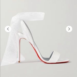 Christian Louboutin Desert 100 White Tulle Sandals